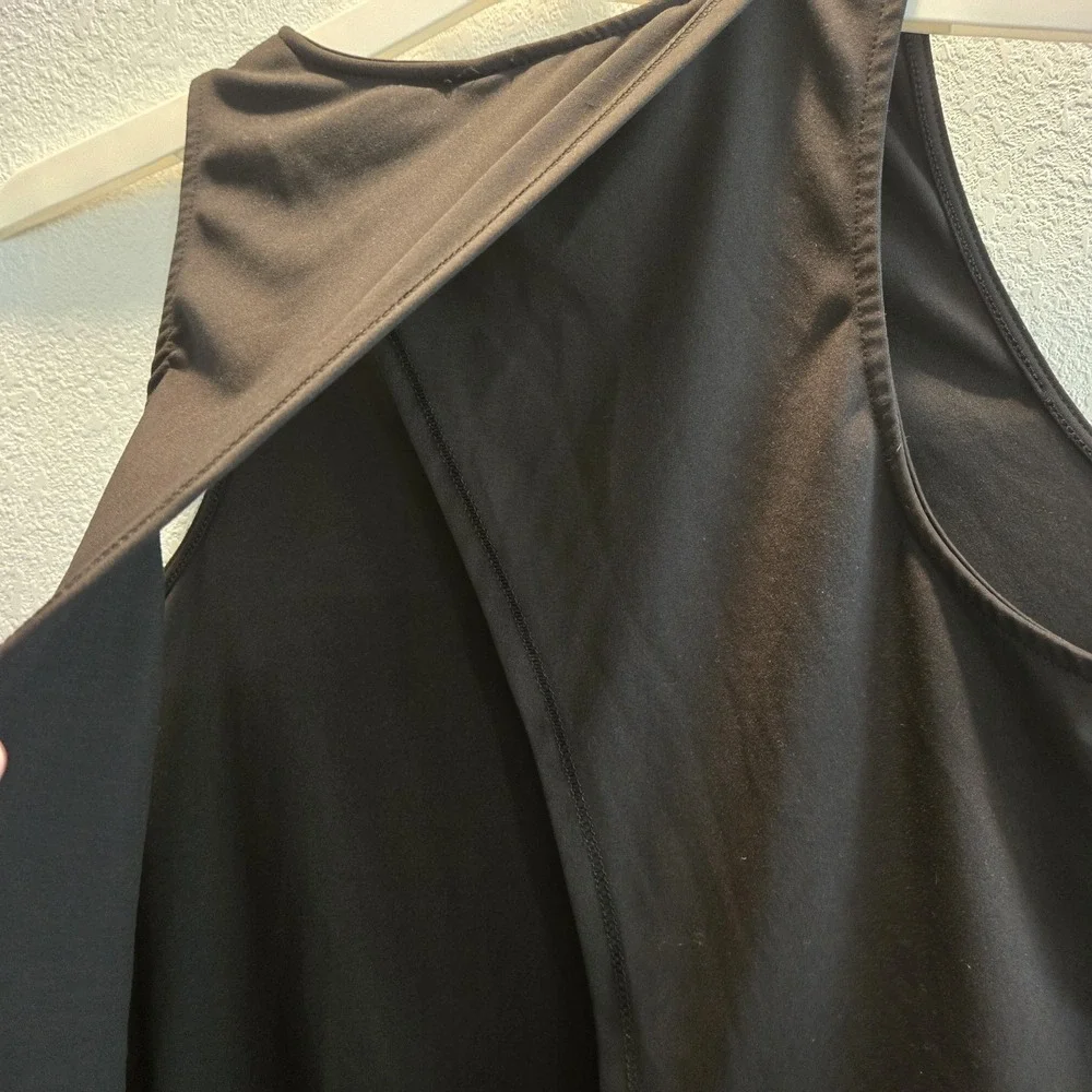 Yogalicious Black Open Back Tie Front Yoga Tank Top Womens Small Workout... - Picture 11 of 11